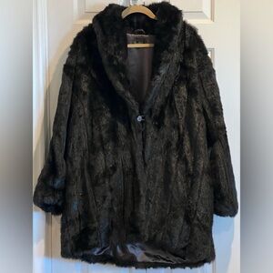 Elegant & Gorgeous Dk Brown Faux Fur Teddy Jacket, Pockets , 2 Front Buttons